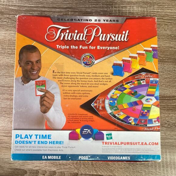 Trivial Pursuit 25th Anniversary Edition Board Game by Hasbro - Picture 8 of 9